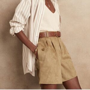 Banana Republic Faux Suede Caramel Brown Shorts Size 8